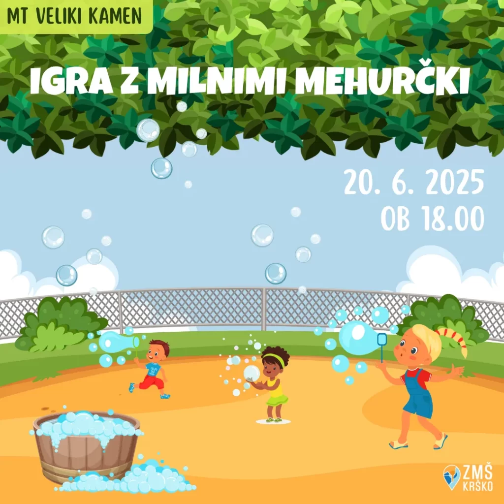 mladinska točka veliki kamen, igra z milnimi mehurčki, dogodek