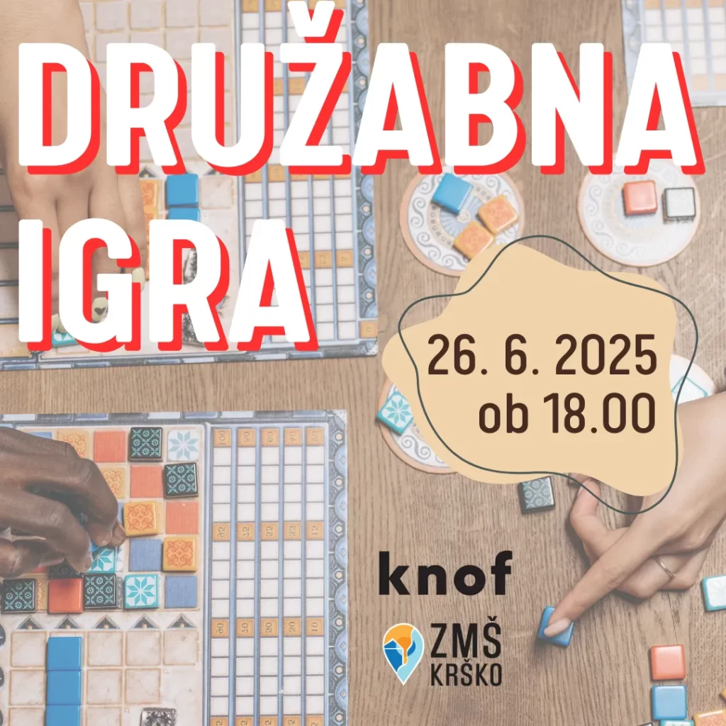 večer družabnih iger v sodelovanju z zavodom knof, dogodek