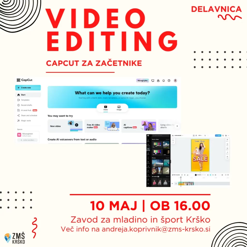 capcut za začetnike, dogodek