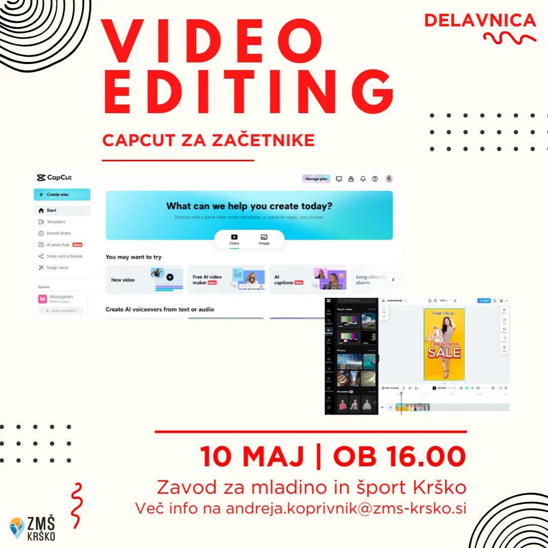 capcut za začetnike, dogodek