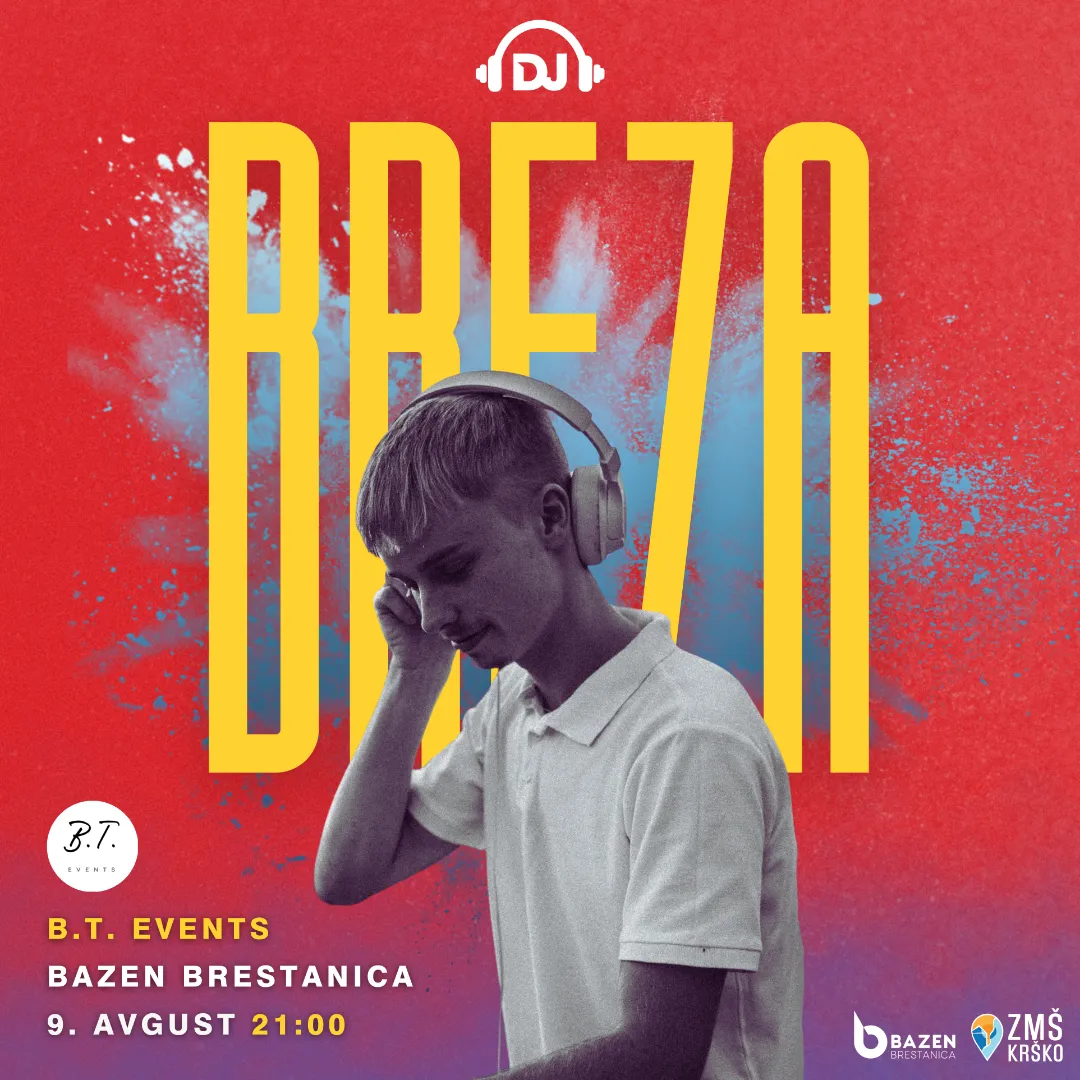 dj breza - b.t. events na bazenu brestanica, dogodek