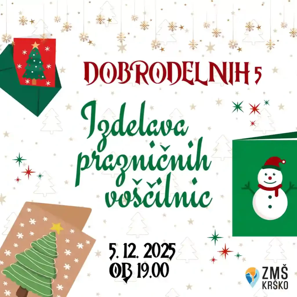 dobrodelnih 5 - izdelava božičnih voščilnic