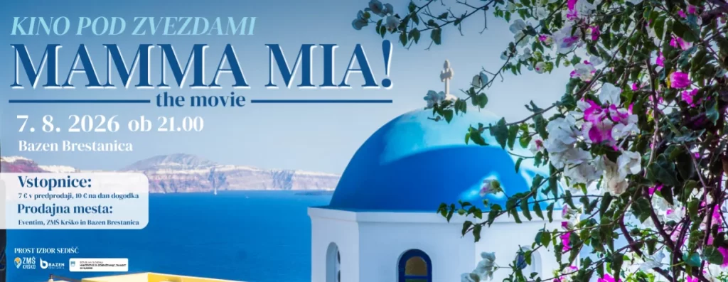 KINO POD ZVEZDAMI: MAMMA MIA! na Bazenu Brestanica